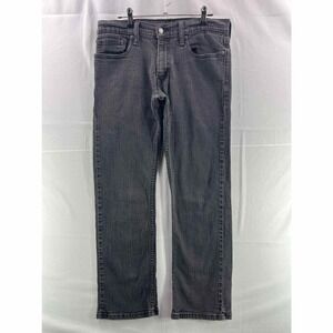 Levi's Men Jeans 32X28 Black Straight Leg 5 Pockets Mid Rise Medium Wash Denim